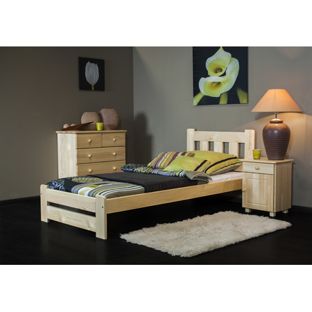 Posteľ MILA 90x200cm z masívu borovice Borovica