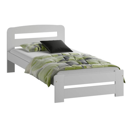 Posteľ Lidia 90x200 z masívu borovice biela