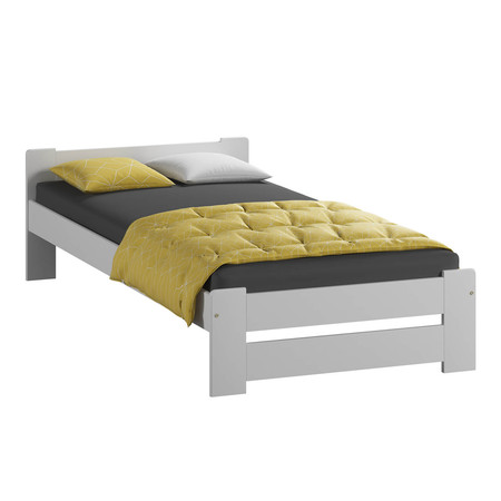 Posteľ Euro 90x200 z masívu borovice biela