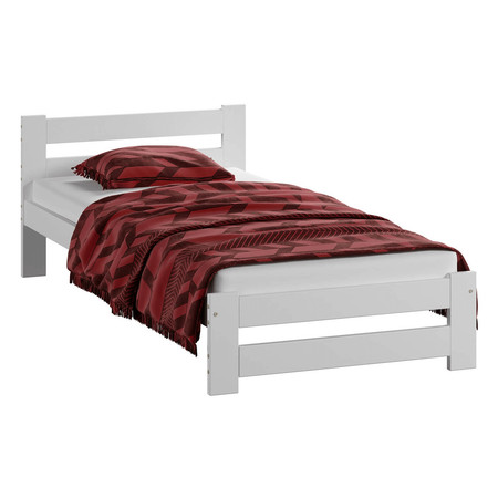 Posteľ Eureka 90x200 z masívu borovice biela