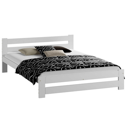 Posteľ Eureka 120x200 z masívu borovice biela