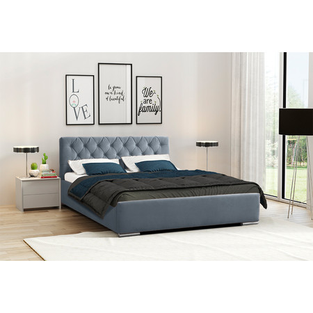 Posteľ RYAN 06+2 STANDARD 180x200 cm +2 - strieborné nohy Sivá