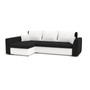 Rohová rozkladacia sedacia súprava PAUL Čierna/biela Ľavá