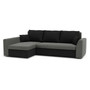 Rohová rozkladacia sedacia súprava PAUL Sivá/čierna Ľavá