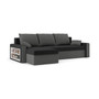 Rohová rozkladacia sedacia súprava DRIVE Čierna/sivá Ľavá