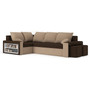 Rohová rozkladacia sedacia súprava METRO Hnedá/cappuccino Ľavá