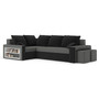 Rohová rozkladacia sedacia súprava METRO Sivá/čierna Ľavá