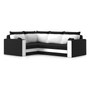 Rohová rozkladacia sedacia súprava MANALI Čierna/biela Ľavá