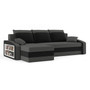 Rozkladacia rohová sedacia súprava s poličkou Hewlet Sivá/čierna Ľavá
