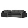 Rozkladacia rohová sedacia súprava LONDON Čierna/šedá Ľavá