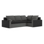 Rozkladacia rohová sedacia súprava LONDON Čierna/šedá Pravá