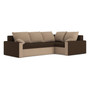 Rozkladacia rohová sedacia súprava LONDON Hnedá/cappuccino Pravá