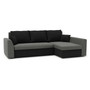 Rohová rozkladacia sedacia súprava PAUL Sivá/čierna Pravá