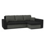 Rohová rozkladacia sedacia súprava PAUL Čierna/sivá Pravá