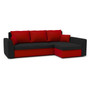 Rohová rozkladacia sedacia súprava PAUL Čierna/červená Pravá