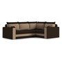 Rohová rozkladacia sedacia súprava MANALI Hnedá/cappuccino Pravá