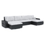 Rozkladacia rohová sedacia súprava TORONTO 315/160 Tmavo sivá/čierna eko-koža