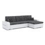 Rozkladacia rohová sedacia súprava TORONTO PORTO Tmavo sivá/biela eko-koža Pravá