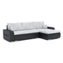 Rozkladacia rohová sedacia súprava TORONTO PORTO Svetlo sivá/čierna eko-koža Pravá