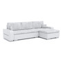 Rozkladacia rohová sedacia súprava TORONTO PORTO Svetlo sivá/biela eko-koža Pravá