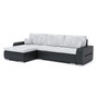 Rozkladacia rohová sedacia súprava TORONTO PORTO Svetlo sivá/čierna eko-koža Ľavá
