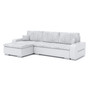 Rozkladacia rohová sedacia súprava TORONTO PORTO Svetlo sivá/biela eko-koža Ľavá