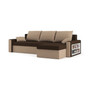 Rohová rozkladacia sedacia súprava DRIVE Hnedá/cappuccino Pravá