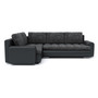 Rozkladacia rohová sedacia súprava TOKIO IV Tmavo sivá/čierna eko-koža Ľavá