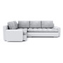 Rozkladacia rohová sedacia súprava TOKIO IV Svetlo sivá/biela eko-koža Ľavá