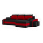 Rozkladacia rohová sedacia súprava s taburetkami Hewlet Čierna/červená Pravá