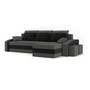 Rozkladacia rohová sedacia súprava s taburetkami Hewlet Sivá/čierna Pravá
