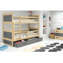 Detská poschodová posteľ RICO 160x80 cm Sivá Borovica