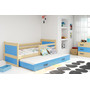 Detská posteľ s výsuvnou posteľou RICO 200x90 cm Modrá Borovica