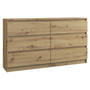 Komoda 6 šuflíkov Malva 140 cm dub artisan