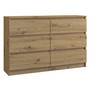 Komoda 6 zásuviek Malva 120 cm dub artisan