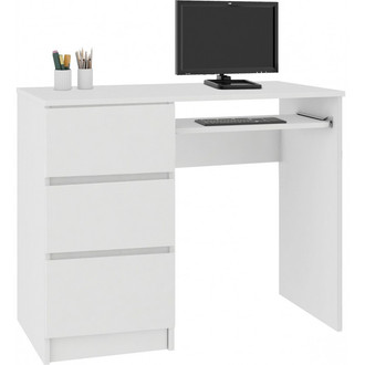 Počítačový stôl A-6 ľavý biely