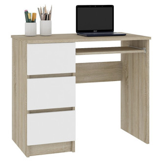 Počítačový stôl A-6 ľavý sonoma/biely