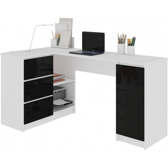 Počítačový stôl B-20 lesklá čierna ľavý