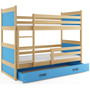 Detská poschodová posteľ RICO 200x90 cm Modrá Borovica