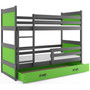 Detská poschodová posteľ RICO 200x90 cm Zelená Sivá 