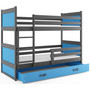 Detská poschodová posteľ RICO 200x90 cm Modrá Sivá 