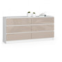 Komoda K160 6SZ cappuccino lesk biela
