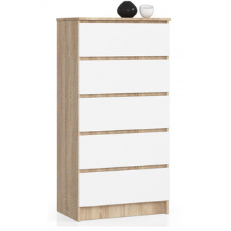 Komoda K60 5SZ sonoma / biela