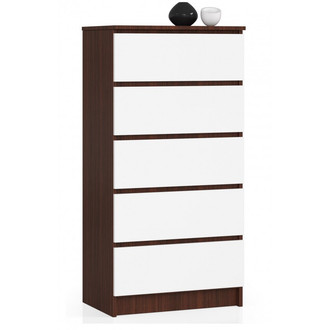 Komoda K60 5SZ wenge / biela