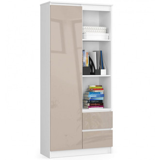 Regál R 80 cm CLP R11 biela/cappuccino lesk