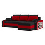 Rozkladacia rohová sedacia súprava s poličkou Hewlet Čierna/červená Pravá