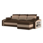Rozkladacia rohová sedacia súprava s poličkou Hewlet Hnedá/cappuccino Pravá