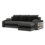 Rozkladacia rohová sedacia súprava s poličkou Hewlet Sivá/čierna Pravá