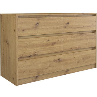 Komoda 6 zásuviek KARO 120 cm - dub artisan