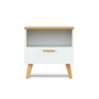Nočný stolík FRISK 1SZ  - biela/dub